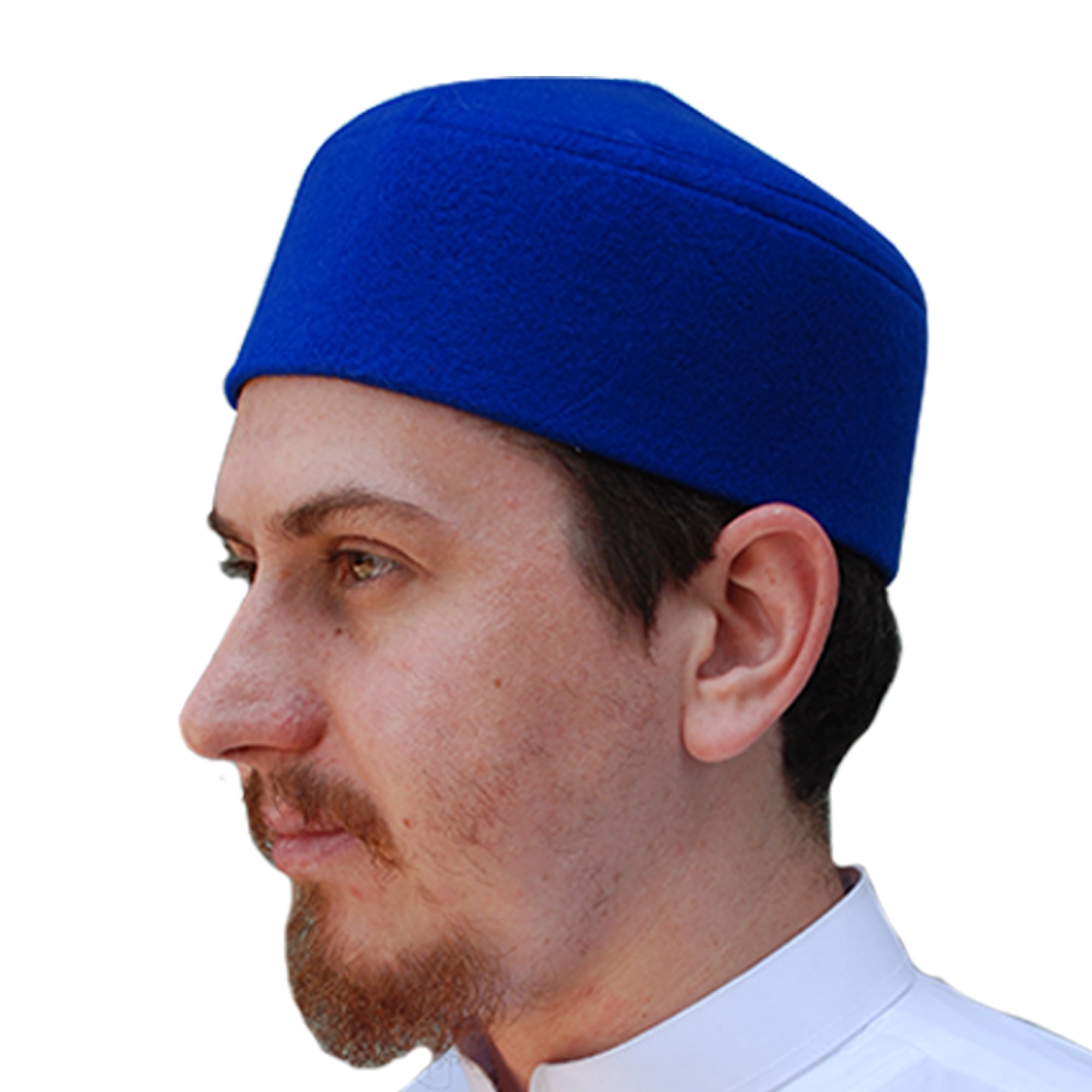 Tan Felt Wool Fez Hat with Tip Kufi Prayer Cap