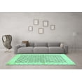 thumbnail image 3 of Ahgly Company Machine Washable Indoor Rectangle Abstract Turquoise Blue Modern Area Rugs, 5' x 8', 3 of 4