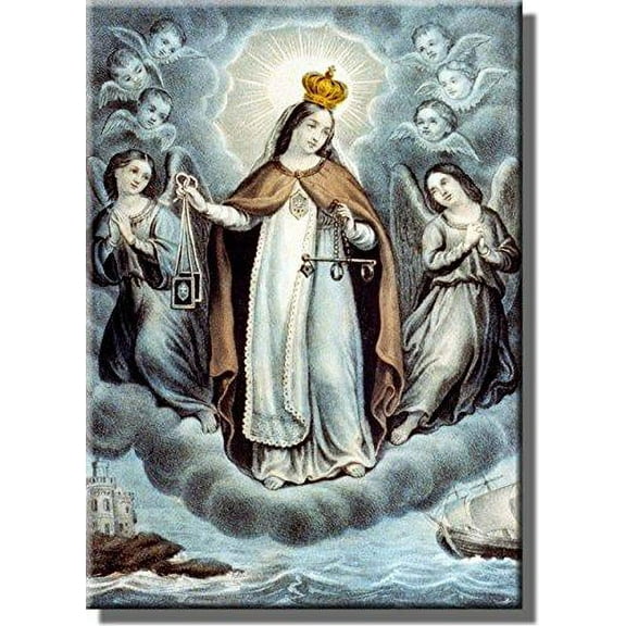 Our Lady of Mercy Religious Picture on Stretched Canvas, Wall Art Decor, Ready to Hang!