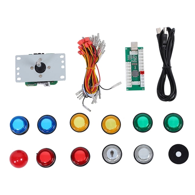 Juego de joystick para juegos de arcade DIY, panel de control con chip de computadora USB para PS3/PC, botón de gamepad con luz
