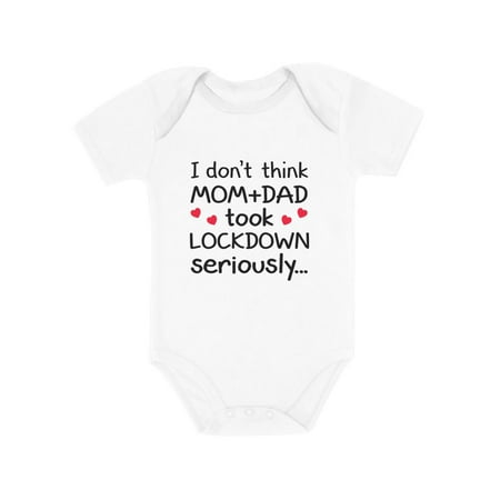 

Newborn Baby Funny Social Distancing Quarantine Announcement Baby Bodysuit 12M (6-12M) White