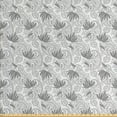thumbnail image 1 of Floral Fabric by the Yard Upholstery, Vintage Paisley in Neutral Tones Jumble Botanical Ornamental Graphic, Decorative Fabric for DIY and Home Accents, Grey and White by Ambesonne, 1 of 4