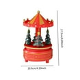 thumbnail image 7 of Carousel Music Box Rotating Holiday Centerpiece Wood Material Festive Christmas Decor for Tabletop Display, 7 of 7