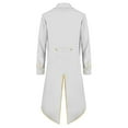 thumbnail image 3 of YONGHS Women's Velvet Victorian Steampunk Tailcoat Ringmaster Circus Show Blazer Jacket Party Wear White S, 3 of 4
