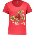 thumbnail image 3 of Inktastic Watermelon Butterfly Women's Plus Size T-Shirt, 3 of 5