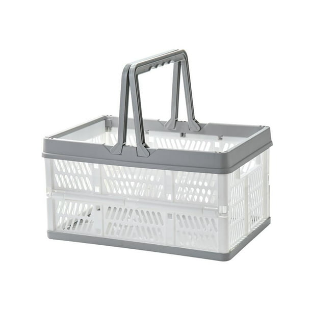 Caja de plástico plegable para almacenamiento - Diseño de pared perforada - Cesta plegable para oficina en casa
