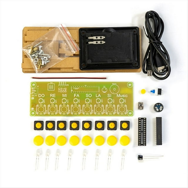 Kit de Piano Electrónico de 8 Teclas DIY, Placa de Circuito de Notas Musicales, Ensamblaje de Práctica de Soldadura, Kit Electrónico DIY