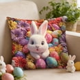 thumbnail image 4 of EGNMCR Easter Egg Floral Background Rabbits Pillowcase Polyester Sofa Decorative Cushion Cover Holiday Decorative Pillowcase Polyester Pillowcase, 4 of 6