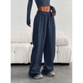 thumbnail image 5 of Women's Elastic Waist Straight Leg Pants with Side Pockets - Loose Fit, Solid Color Bottoms for Casual Wear, 5 of 6