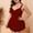 Wine, variant on Women's Swimwear Plus Size Purple One Piece Printed Swimsuit With Exposed Oversized Swimsuit