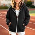thumbnail image 7 of Girls Zip Up Hoodie Fleece Sweatshirt Jackets with Pocket Full-Zip,Hooded Design,Long Sleeve,Solid Color,Casual Jacket,Fall Winter,Back to School Wear, 7 of 7