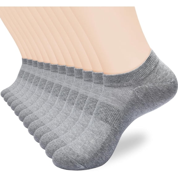 Womens No Show Socks Non Slip Flat Boat Line Low Cut Socks (6 Packs) Gray