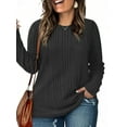 thumbnail image 3 of NISVIYA Womens Plus Size Casual Winter Tops Long Sleeve Tees Cute Ribbed Knit Pullover, 3 of 6