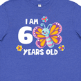 thumbnail image 4 of Inktastic I Am 6 Years Old Cute Smiling Butterfly with Flowers Youth T-Shirt, 4 of 5
