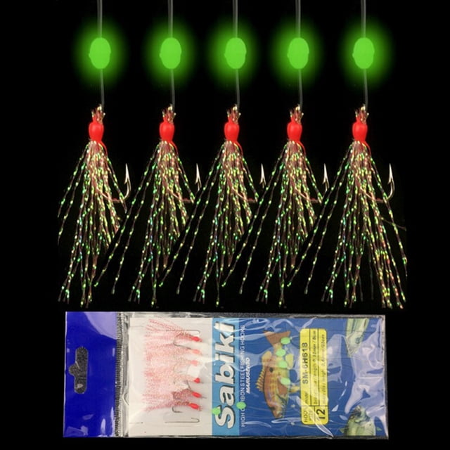 HOT!Carbon Steel Mackerel Feathers Bass Cod Lure Sea Fishing Luminous Fishing Hook Treble Bait Fishing Wire 7g 6Pcs/Set He Qiyong unisex