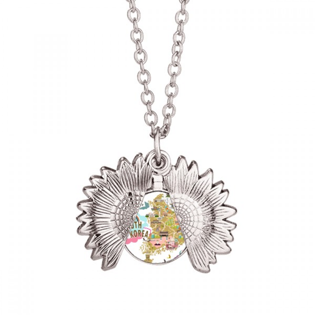 Corea del Sur hitos Love Travel Collar de girasol collar collar collar colgante