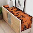 thumbnail image 4 of Halloween Orange Table Runner - 60 Inch Long, Kitchen Dining Table Runner Dresser Scarves, Spooky Ghost Castle Pumpkin Plaid Farmhouse Decor for Coffee Tables Wedding Party Banquet, 4 of 8