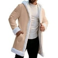 thumbnail image 3 of QATAINLAV Christmas Jacket for Men Warm Lined Winter Fleece Hooded Cardigan Funny Santa Claus Coat, Khaki, S, 3 of 9