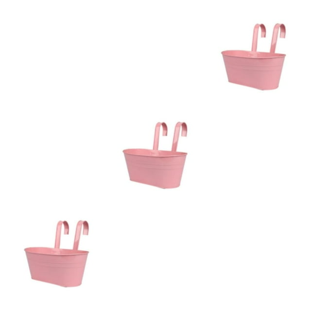 kurtrusly Hanging Flower Pot Ambiance In Balcony Different Rainbow Colors Fence Planters Pink 3Set