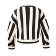 thumbnail image 2 of Elezay Women's Short Bomber Jacket Stripe Spring Fall Coat Fashionable Outdoor Black and White Stripe Long Sleeve Warm Soft Lightweight Coat 38, 2 of 5
