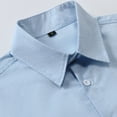 thumbnail image 4 of MIXUE Mens Casual Button Down Shirts Summer Solid Color Lapel Short Sleeve Plus Size Fashion Tops Activewear,Blue,L, 4 of 9