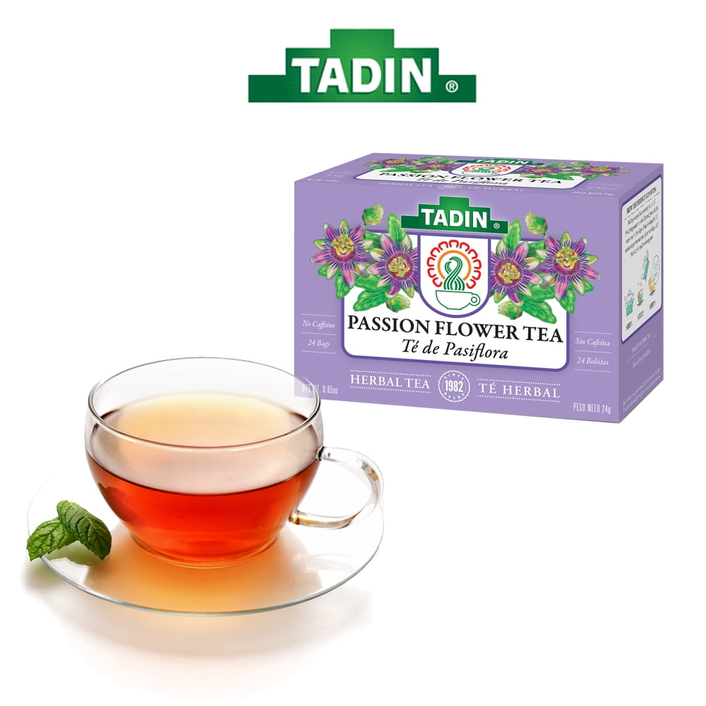 TADIN, Passion Flower, Herbal Tea Bags, 144 Ct (6 Boxes of 24)