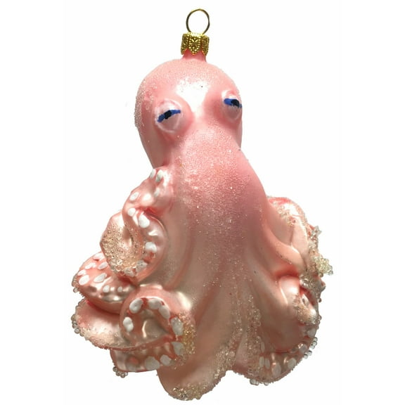 Pink Jeweled Octopus Polish Glass Christmas Ornament Sea Life Made in Poland