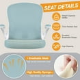 thumbnail image 2 of ATHOPE Ergonomic Office Chair, Mesh Desk Chair with Lumbar Support, Tall Office Chair with Flip-Up Armrests and Footrest Ring, Adjustable Computer Chair for Standing Desk Home Office, Light Blue, 2 of 7