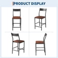thumbnail image 4 of Memoryfield PU Leather Bar Stools Bar Stools Set of 4, Modern Iron Counter Height Chairs, 300 lb Capacity, Kitchen Island & Home Bar, Brown, 4 of 7