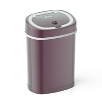 Nine Stars Automatic Bathroom Trash Can, 4 Gallon Stainless Steel, Motion Sensor Hands-Free Soft-Close Lid Garbage Bin, Burgundy