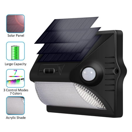 Walfront 12 Led Solar Powered Light Dual Head Pir Motion Sensor Walfront 12 Led Solar Powered Light Dual Head Pir Motion Sensor Outdoor Colorful Security Wall Lamp