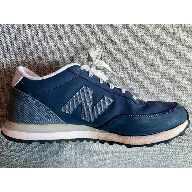 New Balance Men’s Size 8 Sneakers 501 Shoes Blue Navy Leather Running ML501SLC