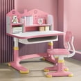thumbnail image 4 of Yedigre Adjustable Kids Desk & Chair Set, 25.6"-27.95" Height Range, Ventilated Backrest & School Supply Organizer, Suitable for children aged 3-10, 4 of 12