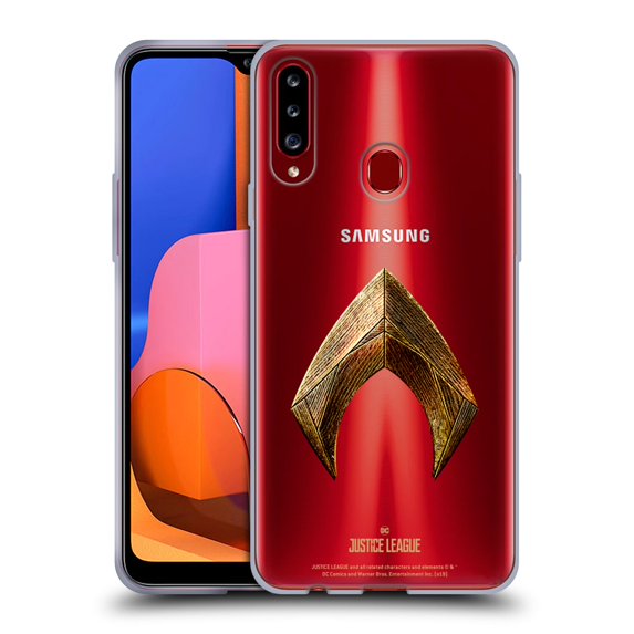 Head Case Designs Officially Licensed Justice League Movie Logos Aquaman Soft Gel Case Compatible with Samsung Galaxy A20s (2019)