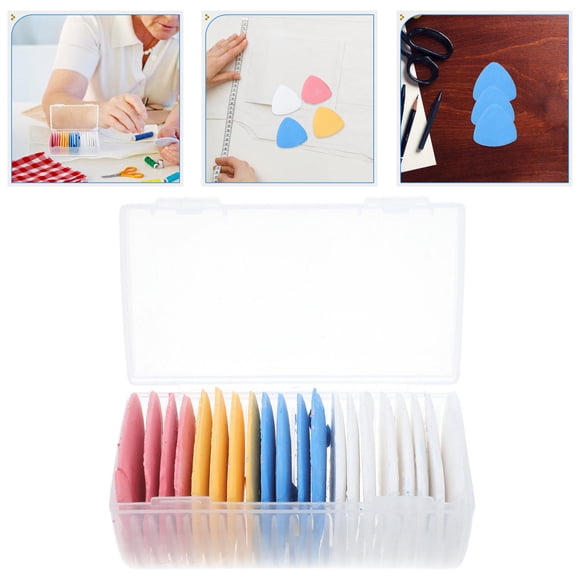 OULII 20Pcs Tailors Chalk for Fabric Assorted Color Triangle Marking Tool for Quilting Projects