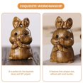 thumbnail image 5 of Wooden Zodiac Rabbit Keychain Pendant for Key Chain DIY 3Pcs Brown Set, 5 of 5