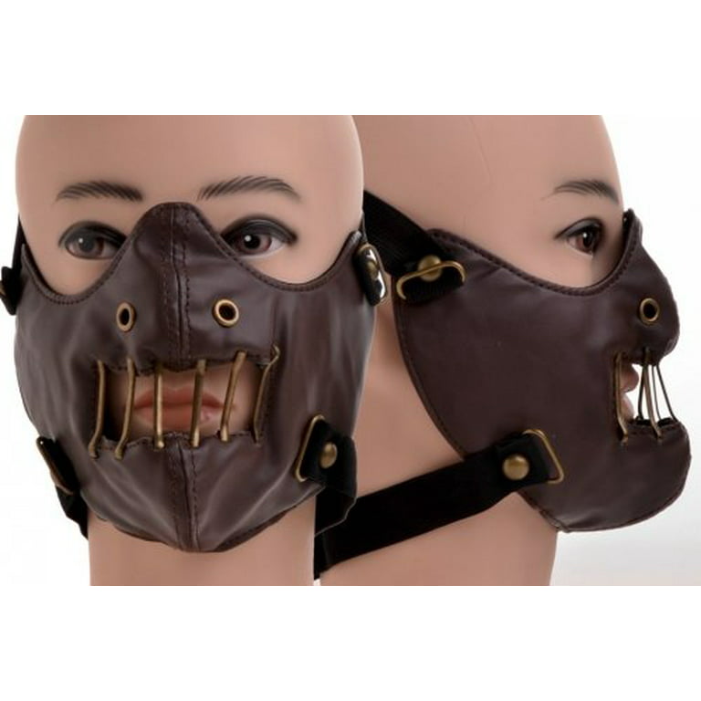 Læge modstå vedlægge PU BROWN Leather Punk HANNIBAL LECTOR Mask Half Face Cosplay BIKER -  Walmart.com