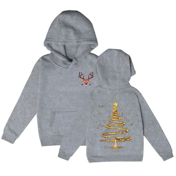 Girls Christmas Hoodie Soft Long Sleeve Sweatshirt Cute Pullover Top Cozy Winter Clothes For Kids Holiday Outfit