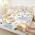 thumbnail image 3 of Feelyou Tribal Moon Skeleton Full Size Sheets, Groovy Mushroom Bed Sheets, 4 Pieces, 3 of 7