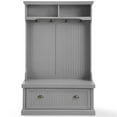 thumbnail image 4 of Bowery Hill Wood Distressed Gray Hall Tree Rectangular 64.5", 4 of 13