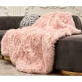 thumbnail image 4 of Luxury Plush Faux Fur Throw Blanket, Long Pile Brown with Black Tipped Blanket, Super Warm, Fuzzy, Elegant, Fluffy Decoration Blanket Scarf for Sofa, Armchair, Couch and Bed, 50''x 60'', 4 of 6