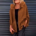 thumbnail image 2 of DAFPZW Womens Oversized Knit Poncho with Zipper Front Faux Fur Trim Hood Coat Long Sleeve Loose Fit Outerwear Jacket Fashion Clothes, 2 of 8