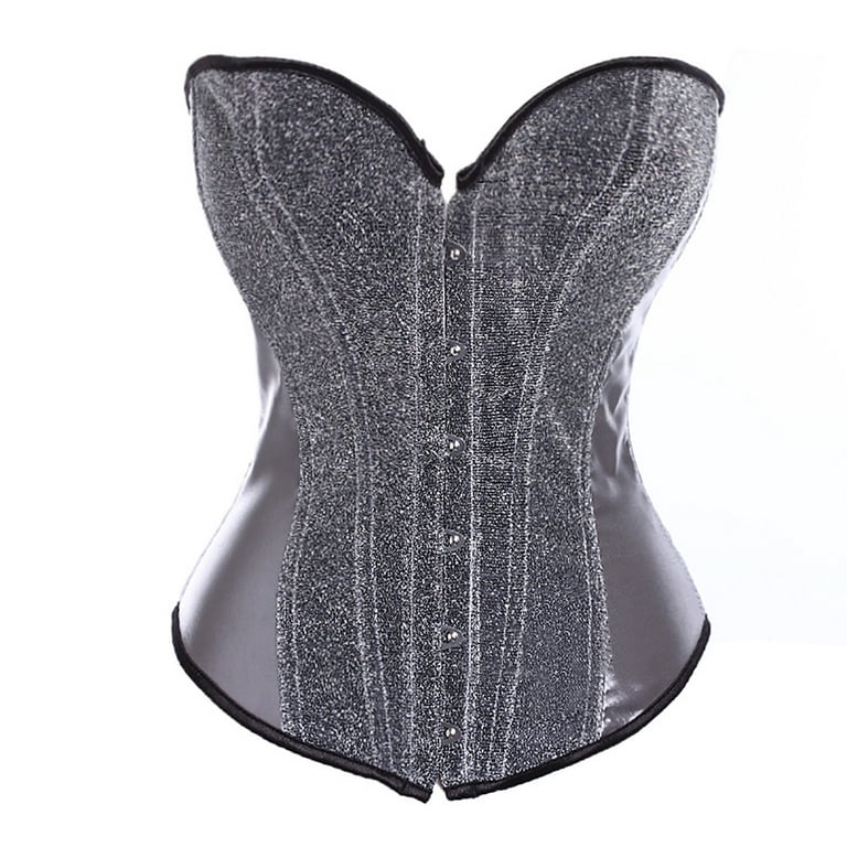 Fatuov Sexy Gothic Clothes for Women Retro Gray Dress M