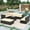 Dark Gray, variant on 2 Pieces Patio Furniture Set Outdoor Woven Sectional L-Shaped Wicker Conversation Set with Ottoman and Detachable Lounger Table for Backyard Poolside