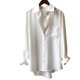 thumbnail image 1 of Women Loose Fit Blouse Button Down Long Sleeves Formal Work Shirt With Pocket Solid Color S-2xl NewXL, 1 of 5