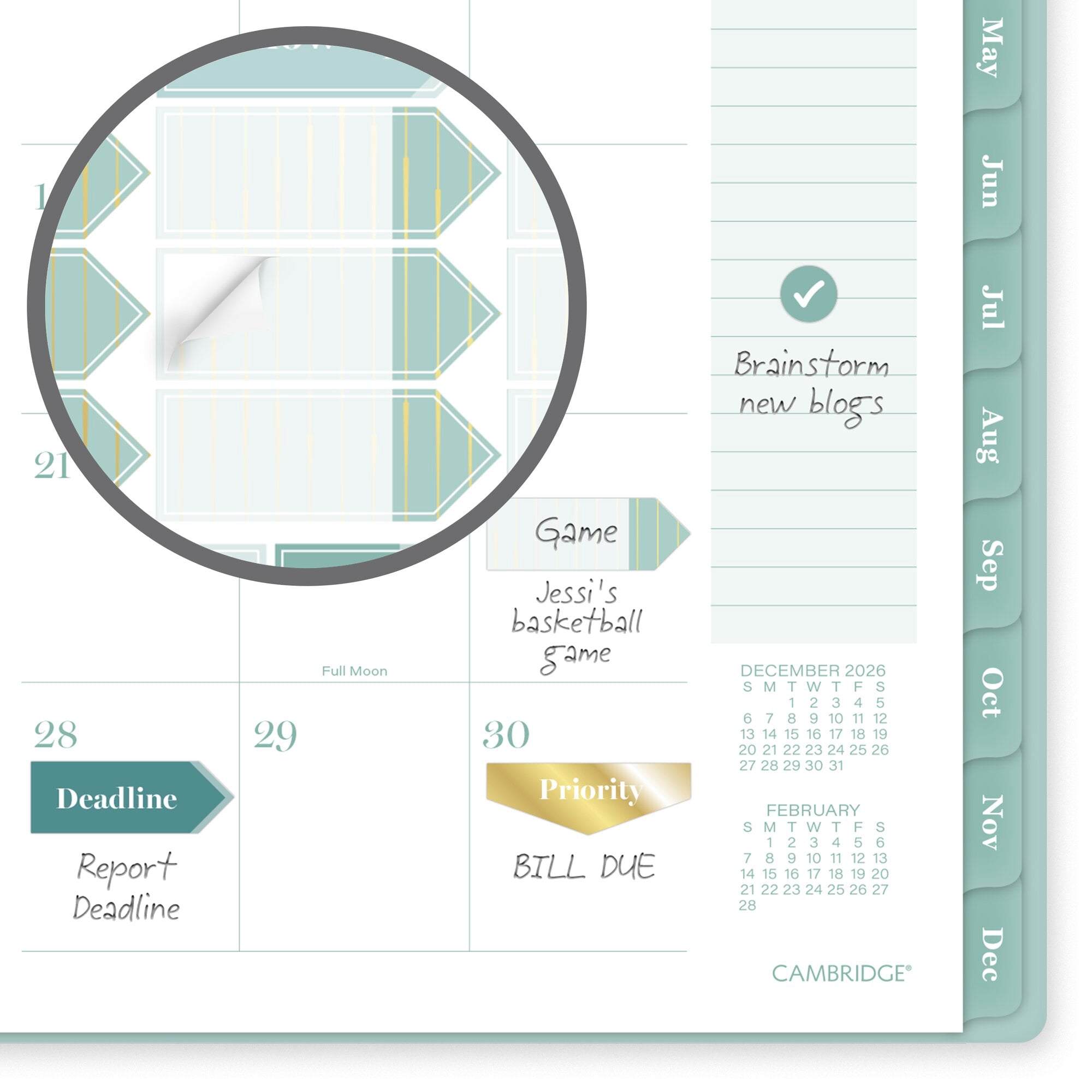 Mead Cambridge Glimmer 2027 Weekly Monthly Planner Small 5 12 x 8 12 - Regular
