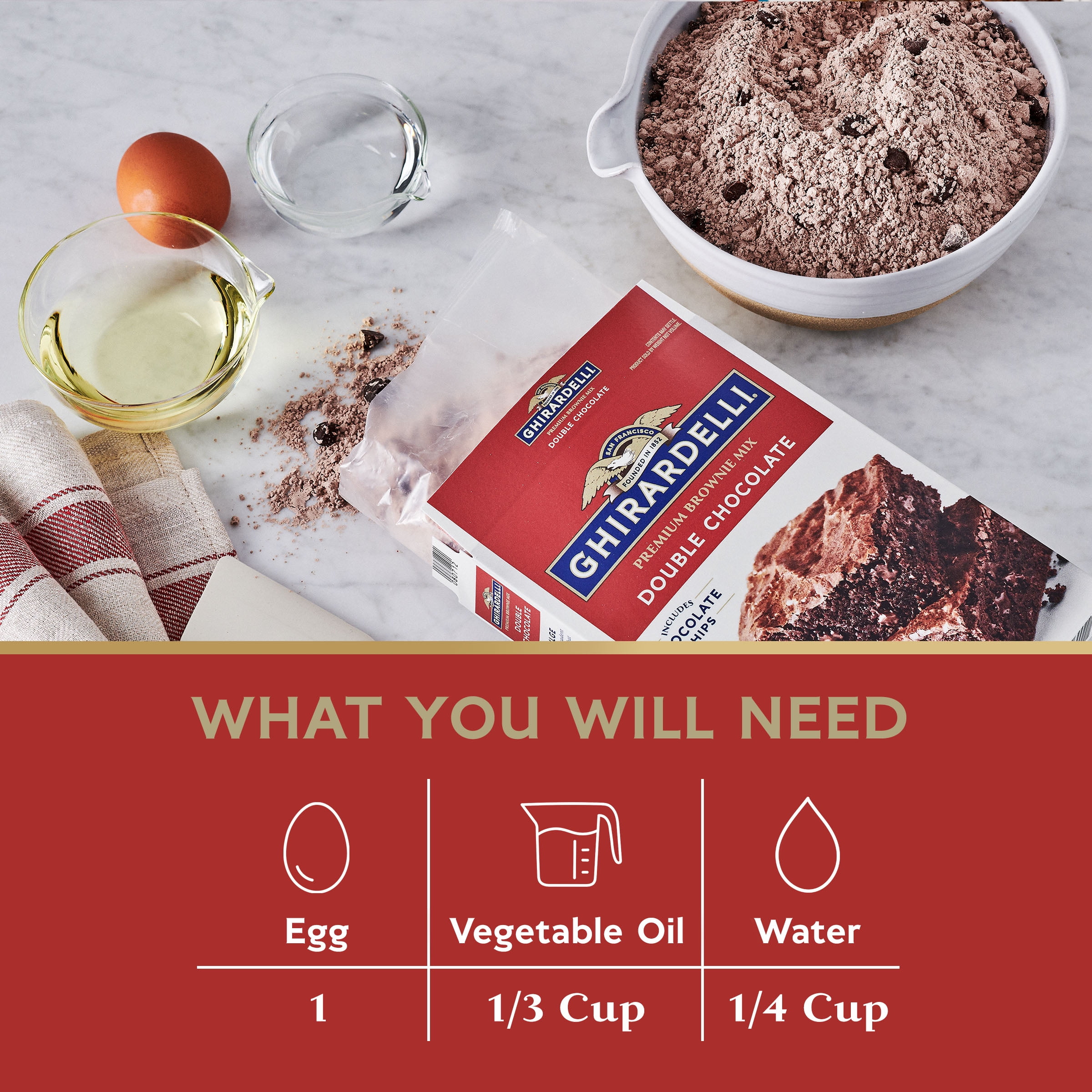 4 pack) GHIRARDELLI Double Chocolate Premium Brownie Mix, a