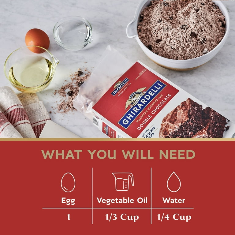 Ghirardelli Double Chocolate Brownies Mix with Chips, Premium