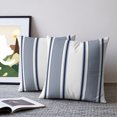 thumbnail image 2 of Pillow Covers 18x18 Set of 2, Navy Blue Striped Throw Pillow Covers Decorative Couch Cushion Cover, Farmhouse Thin Vertical Stripes Modern Microfiber Soft Pillowcases for Bedroom Living Room Sofa, 2 of 9
