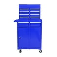 thumbnail image 4 of Blue Rolling Tool Chest: 5-Drawer Metal Tool Box Organizer, Garage Workshop Storage Cabinet w/ Wheels & Adjustable Shelf, 22.95" x 11" x 37.2", 100KG Capacity, 4 of 16